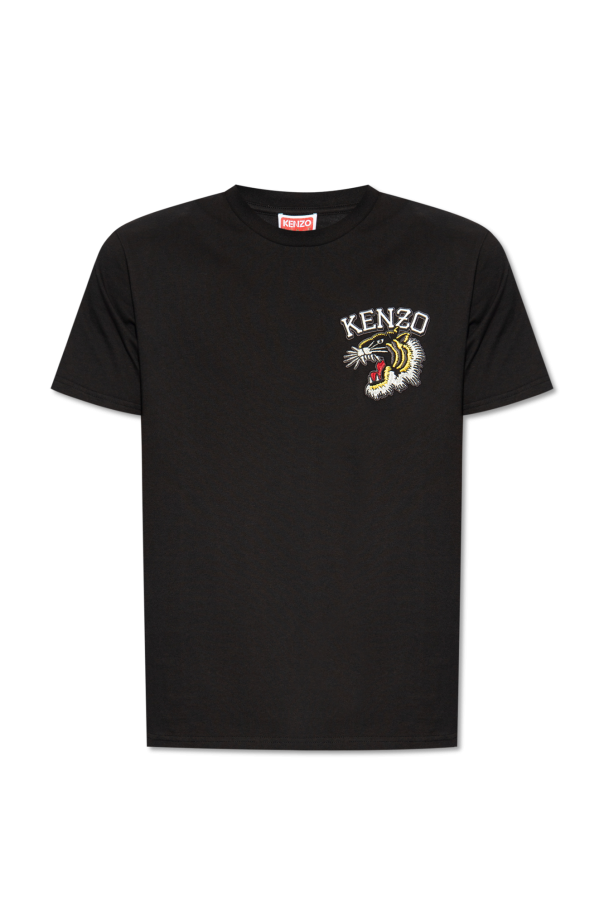 SchaferandweinerShops Zimbabwe Jdy Kortaermet T shirt Cathinka Tag shirt with logo Kenzo Black T